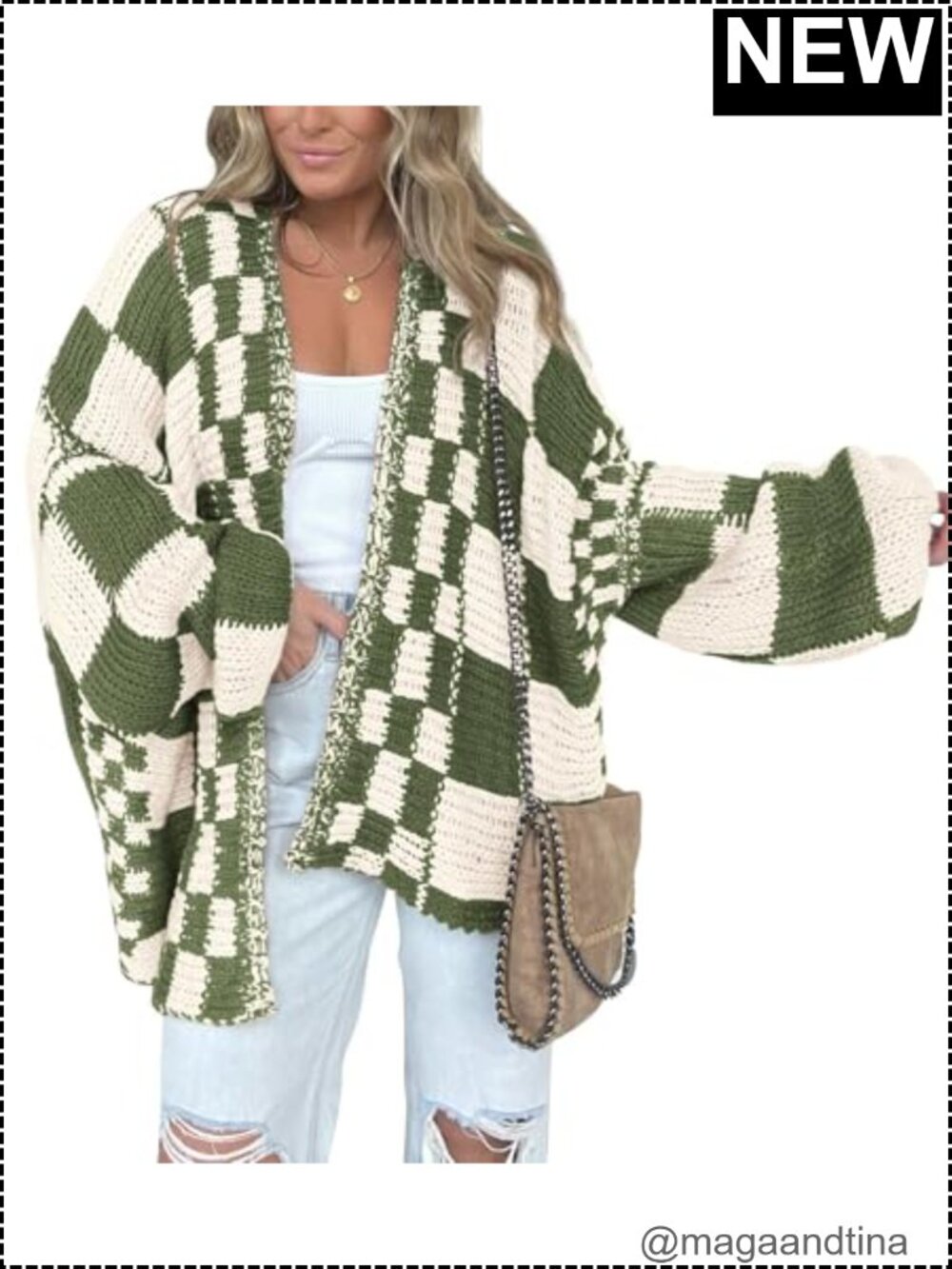 Womens Cardigan Sweater Fall Long Sleeve Open Front Chunky Knit Ribbed